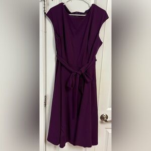 Amazon Women's Cap-Sleeve Midi Dress in Deep Plum